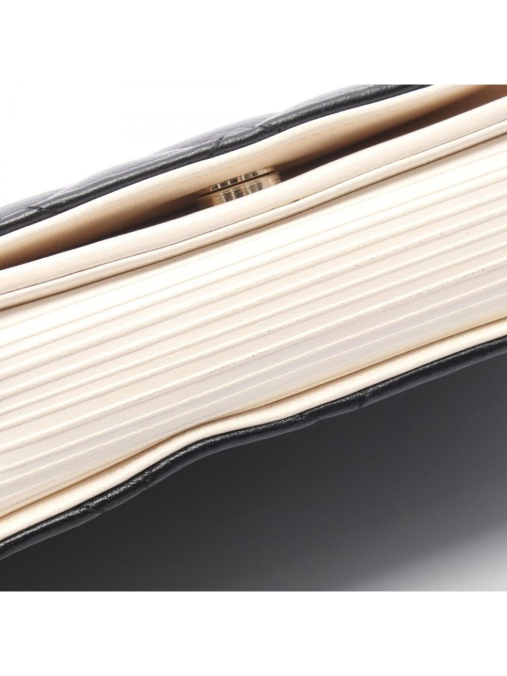 Chanel Shoulder Bag Book Quilted Black White Lambskin Chain Wallet - Picture 7 of 11